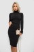 Платье однотонное в рубчик, цвет черный, 257R701-1 Платье однотонное в рубчик, цвет черный, 257R701-1