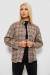 Рубашка женская в клетку, цвет мокко, 244R1070-3 Рубашка женская в клетку, цвет мокко, 244R1070-3