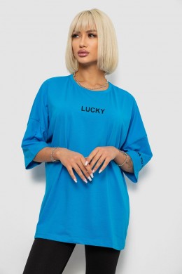 Футболка женская с принтом, цвет голубой, 244R2019