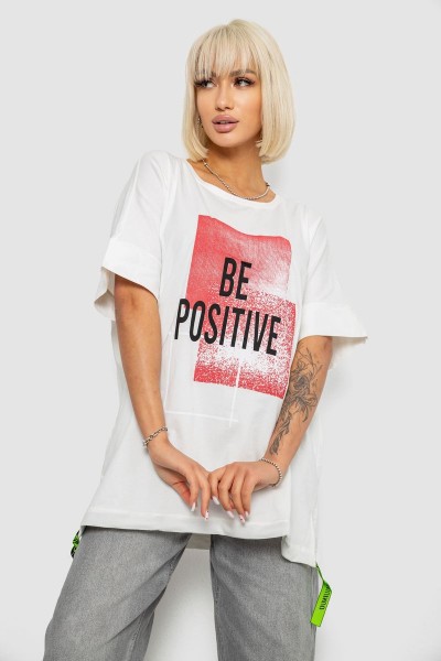 Футболка жіноча з принтом, колір білий, 244R4011