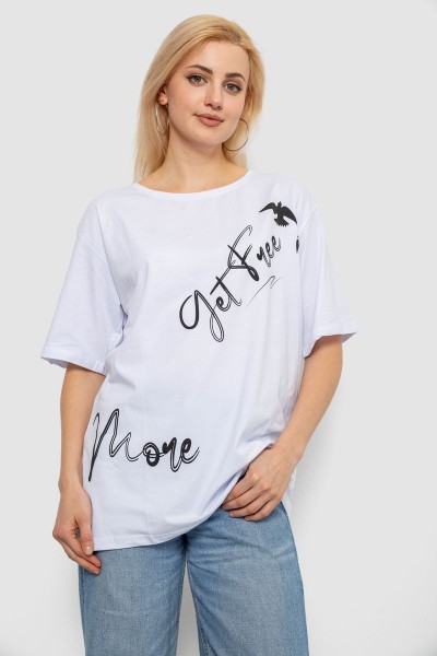 Футболка женская с принтом, цвет белый, 244R3005