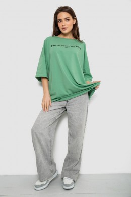 Футболка женская с принтом, цвет оливковый, 244R3014