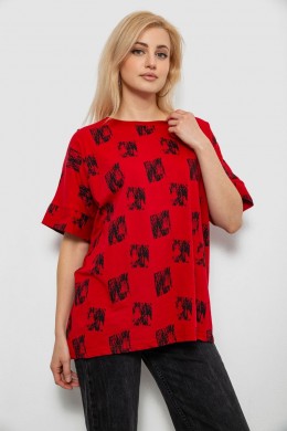 Футболка жіноча з принтом, колір червоний, 244R4015
