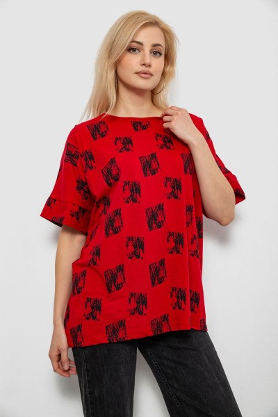 Футболка жіноча з принтом, колір червоний, 244R4015