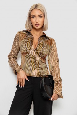 Сорочка класична в смужку, колір бежевий, 230R642