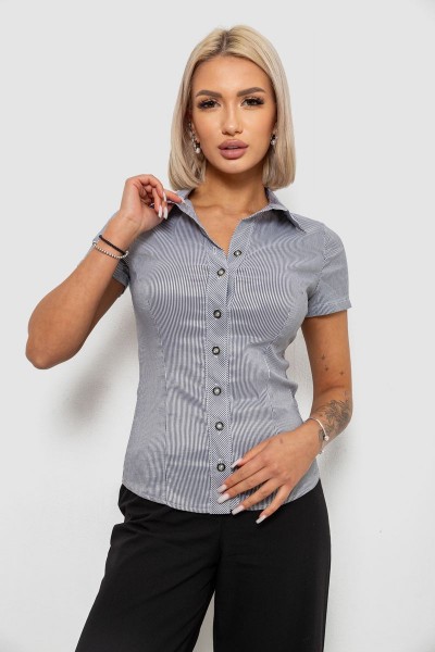 Сорочка класична в смужку, колір темно-сірий, 230R668