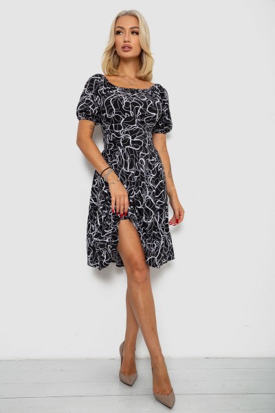 Платье софт с принтом, цвет черный, 230R1010-5