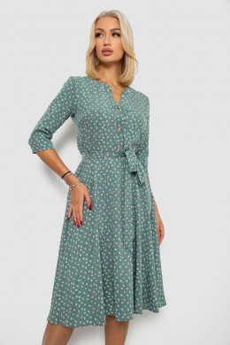 Платье софт с принтом, цвет зеленый, 230R1011-5