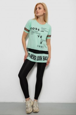 Футболка жіноча з принтом, колір м'ятний, 244R2081