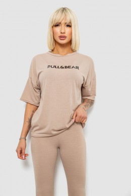 Костюм домашний женский с принтом, цвет бежевый, 257R738