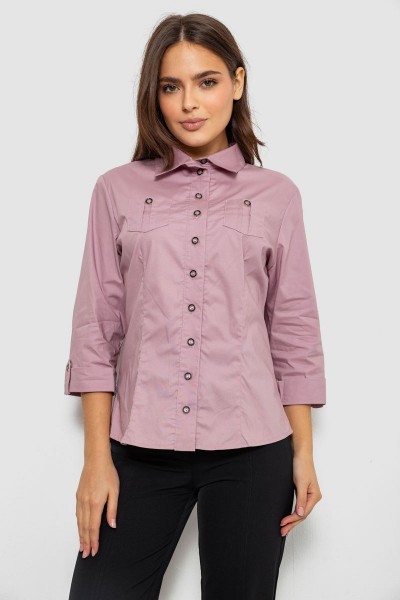 Сорочка жіноча однотонна, колір бузковий, 230R068-3