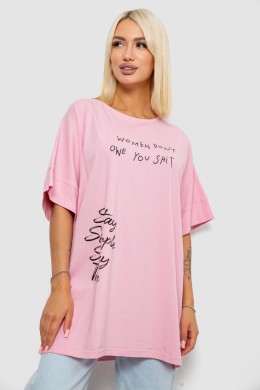 Футболка женская с принтом, цвет розовый, 244R4003
