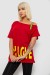 Футболка женская с принтом, цвет красный, 244R2158