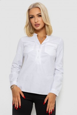 Блуза однотонная, цвет белый, 230R96-12
