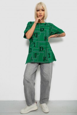 Футболка жіноча з принтом, колір зелений, 244R4016
