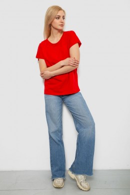 Футболка женская однотонная, цвет красный, 244R2300