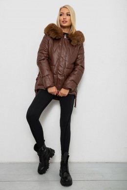 Куртка женская зимняя короткая, цвет коричневый, 244R865