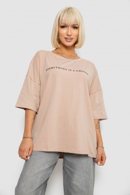 Футболка жіноча з принтом, колір бежевий, 244R2020