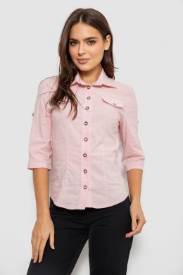 Сорочка жіноча однотонна, колір рожевий, 230R068-5