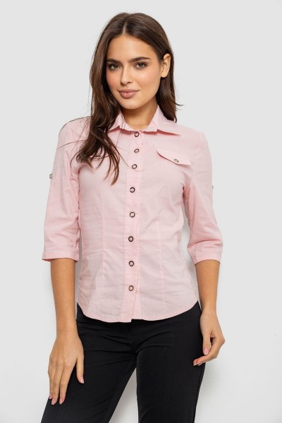 Сорочка жіноча однотонна, колір рожевий, 230R068-5