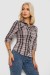 Рубашка женская в клетку, цвет темно-пудровый, 230R063 Рубашка женская в клетку, цвет темно-пудровый, 230R063