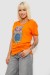 Футболка женская с принтом, цвет оранжевый, 244R2804