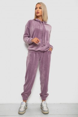 Спортивный костюм женский велюровый, цвет пудровый, 241R1530-5