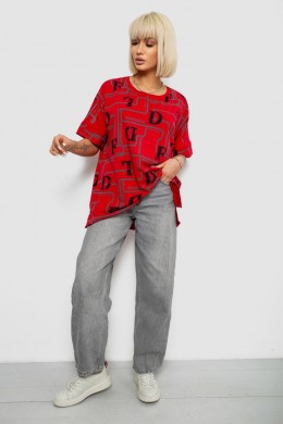 Футболка жіноча з принтом, колір червоний, 244R4016