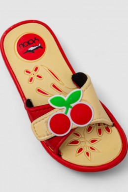 Шльопанці дитячі для дівчаток -уцінка, колір червоно-бежевий, 243R6009b-17A-U-3