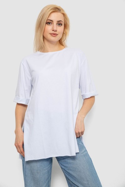 Футболка женская однотонная, цвет белый, 244R1036-5