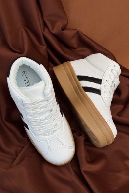 Кроссовки женские демисезонные, цвет бело-черный, 248RWA160-3