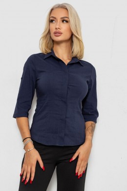 Блуза классическая, цвет синий, 230R08-1