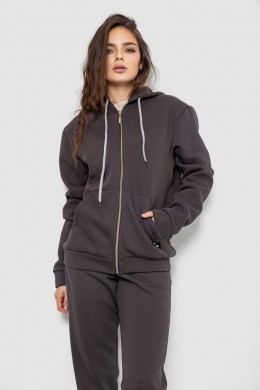 Спортивный костюм женский на флисе, цвет темно-серый, 244R1555