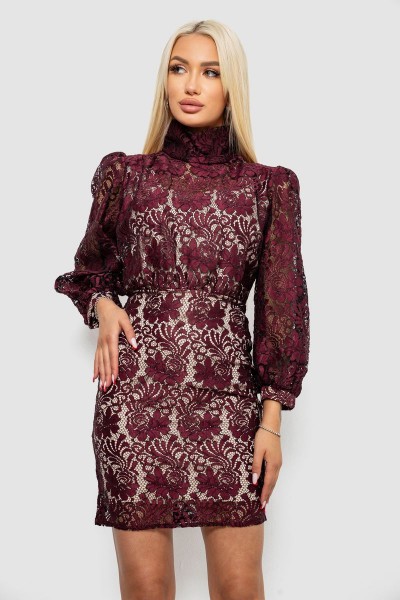 Платье женское нарядное, цвет бордовый, 244R173