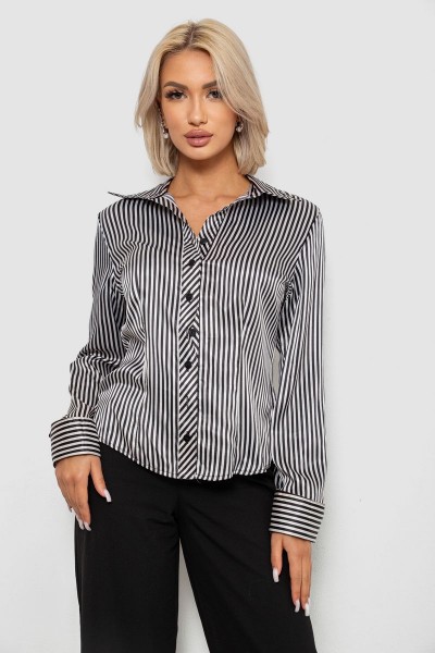 Сорочка класична в смужку, колір чорно-білий, 230R64-2