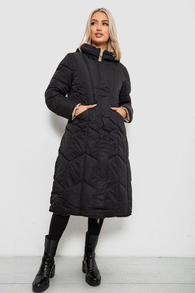 Куртка женская двусторонняя зимняя  -уценка, цвет черный, 244R24115-U-7