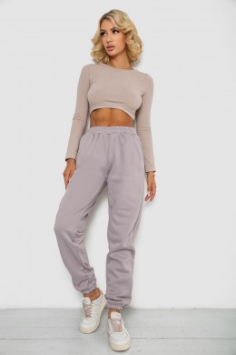 Спортивні штани жіночі на флісі, колір світло-сірий, 238R58671