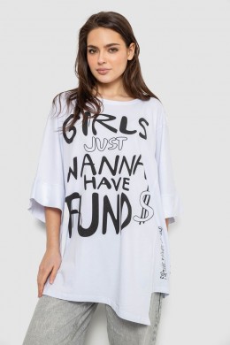 Футболка жіноча з принтом, колір білий, 244R4017