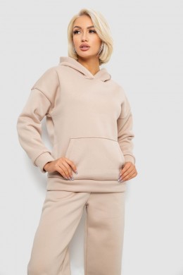 Спортивный костюм женский на флисе, цвет бежевый, 257R87