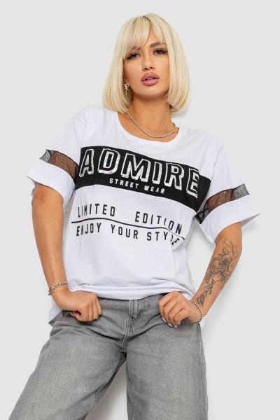 Футболка женская с принтом, цвет белый, 244R2153-5