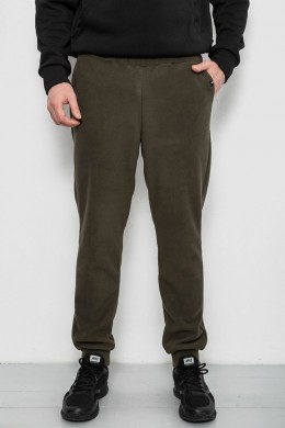 Спортивные штаны мужские однотонные на поларфлисе, цвет хаки, 257R20