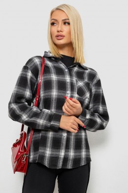 Рубашка женская в клетку, цвет черный, 244R1070-4