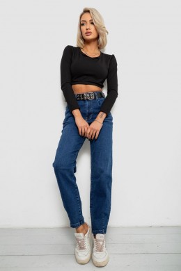 Джинсы женские однотонные Balon, цвет синий, 244R001113