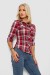 Рубашка женская в клетку, цвет бордовый, 230R063 Рубашка женская в клетку, цвет бордовый, 230R063