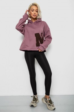 Худи женский с капюшоном на флисе, цвет сливовый, 257R335