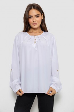 Блуза однотонная, цвет белый, 230R1122-6