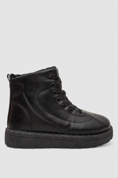 Кросівки жіночі зимові на хутрі, колір чорний, 248RFM12