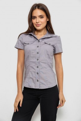 Сорочка жіноча однотонна, колір сірий, 230R068-1