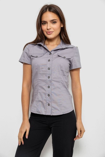 Сорочка жіноча однотонна, колір сірий, 230R068-1