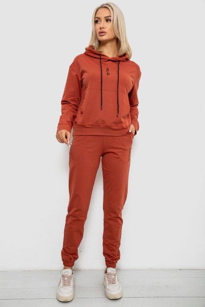 Спортивный костюм женский двухнитка, цвет терракотовый, 214R1419-001